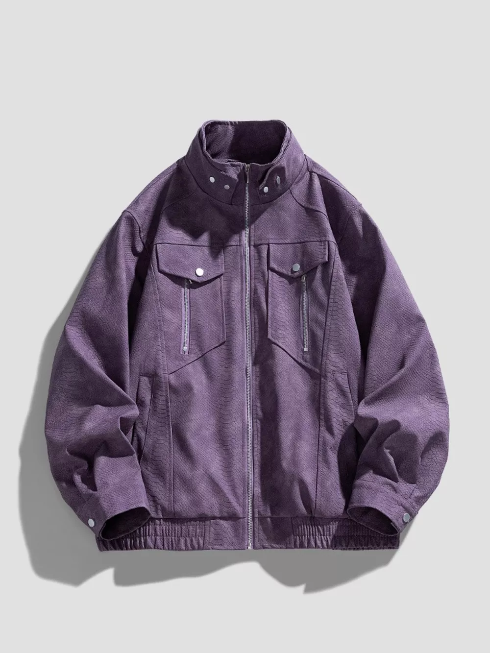 Me's Plus Size Zip Up Casual Jacket, image 2