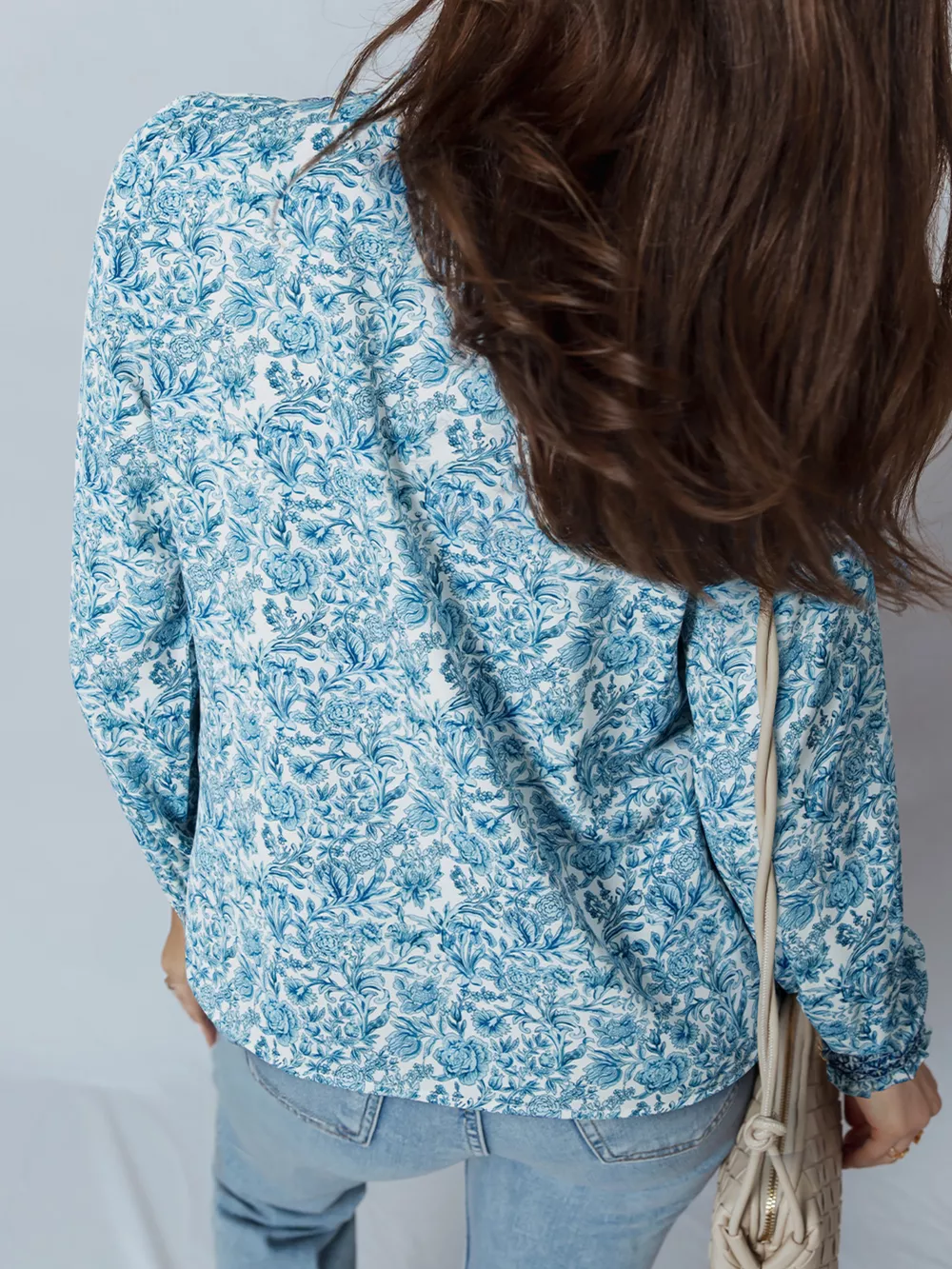 Floral Button Up Puff Sleeve Shirt, image 2