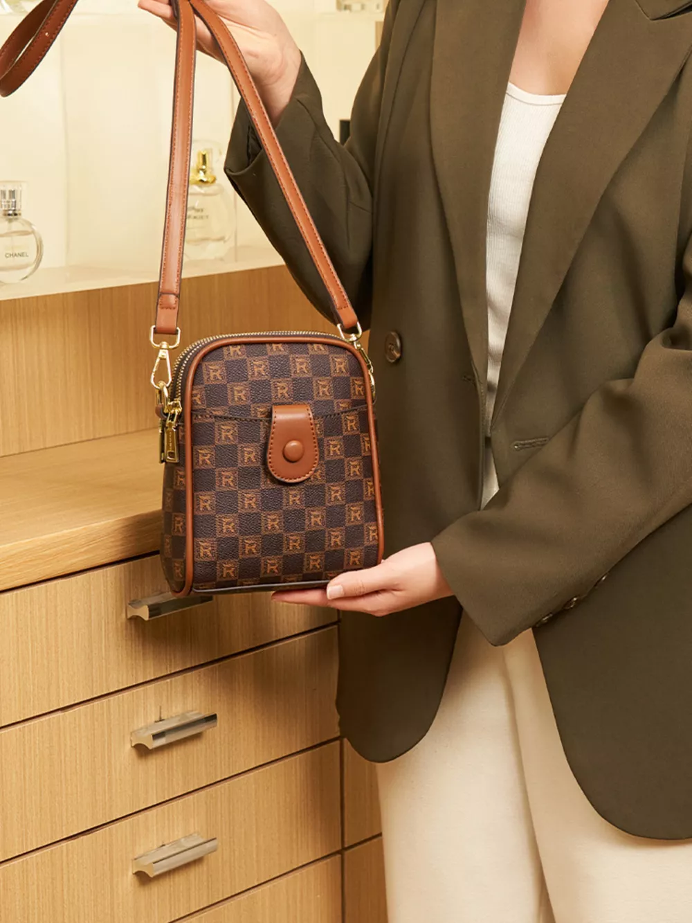 Printed PU Leather Crossbody Bag, image 10