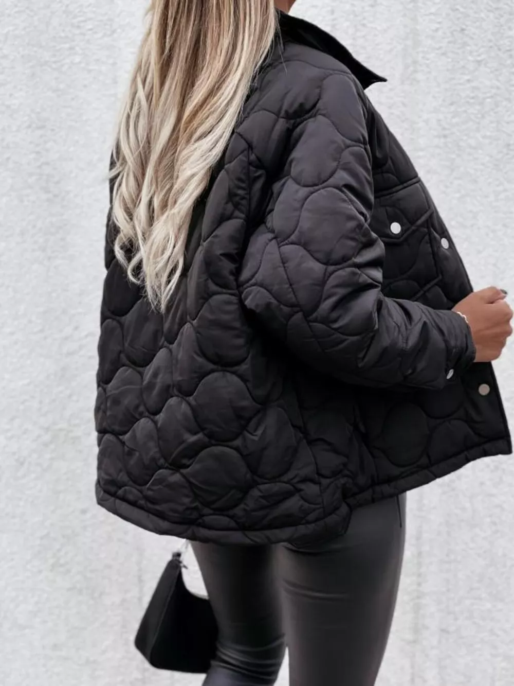 Quilted Snap-Down Casual Jacket, image 2