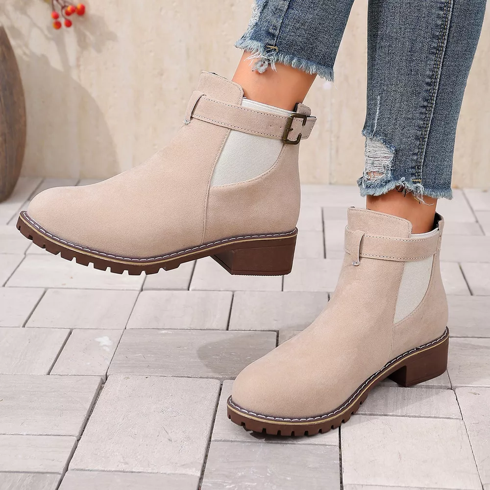 Round Toe Block Heels Boots, image 14