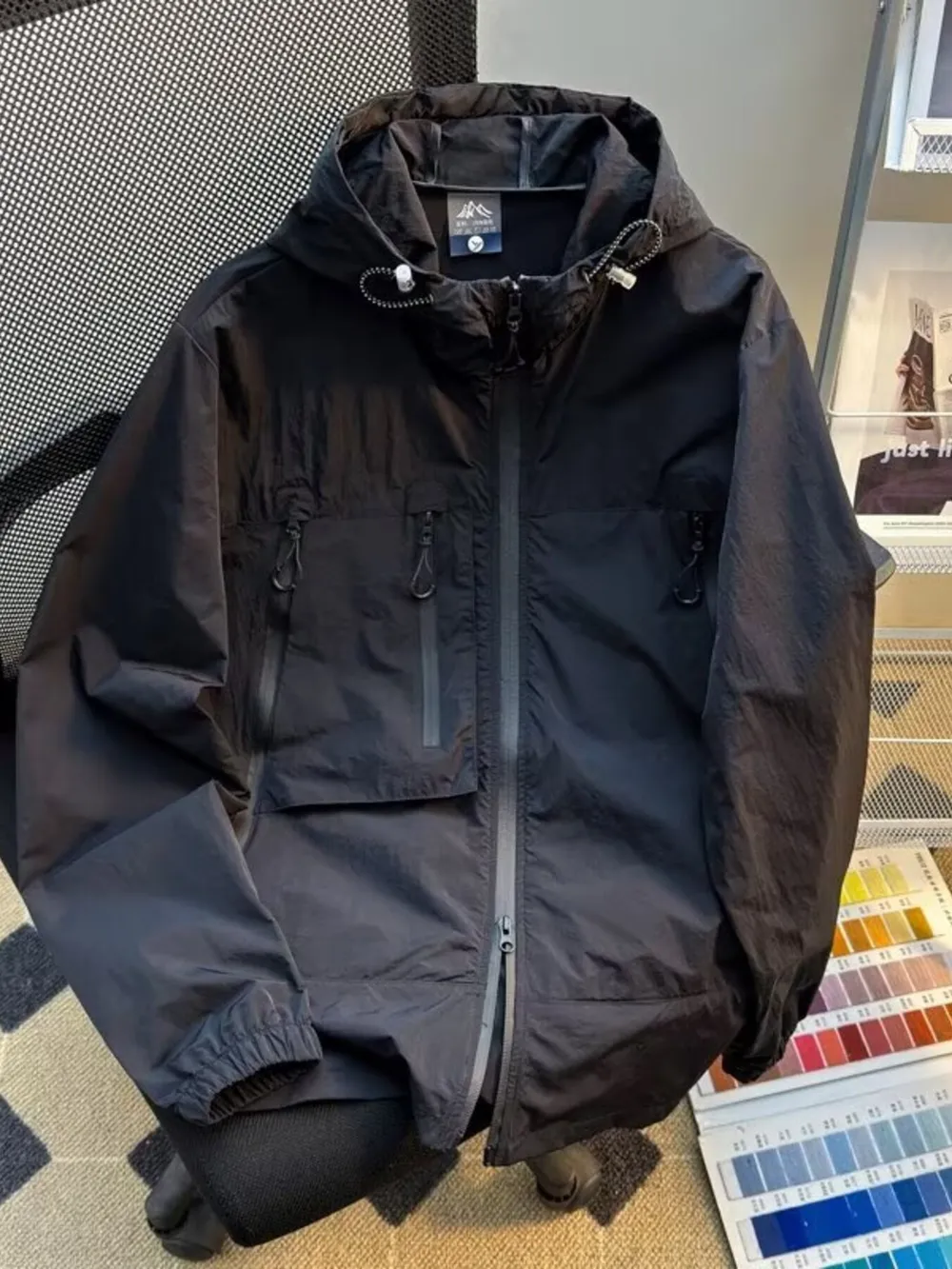 Men's Plus Size Lightweight Hooded Windbreaker Jacket, image 8