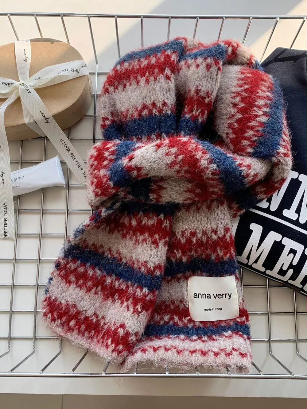 Striped Knitted Warm Scarf, image 2