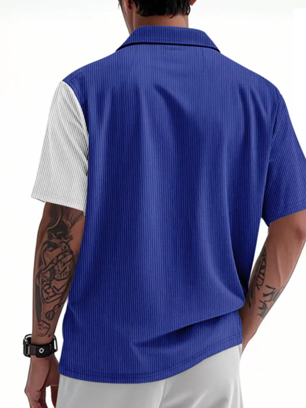 Men's Full Size Two-Tone Textured Short Sleeve Shirt Plus Size, image 12