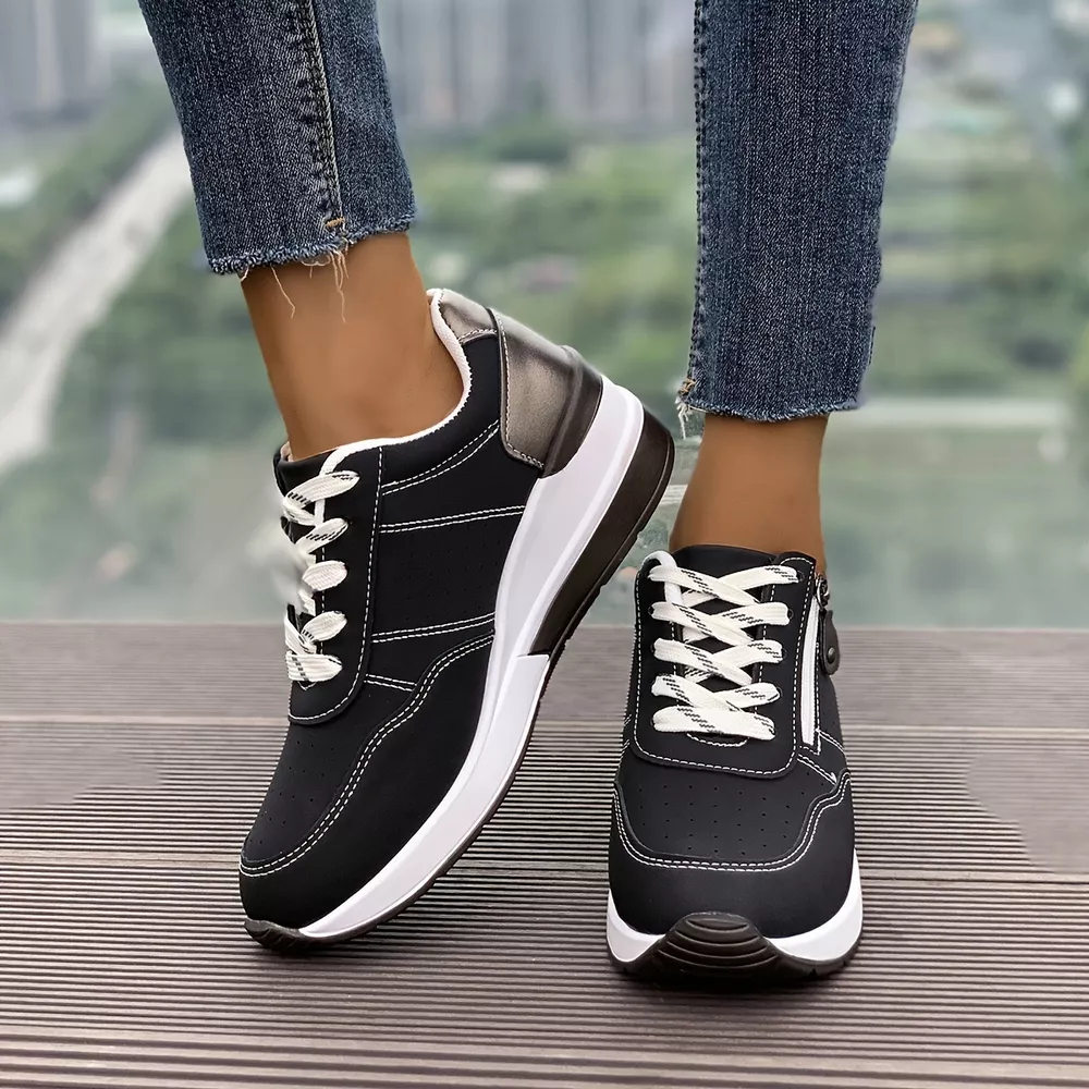 Round Toe Lace Up Sneakers, image 2