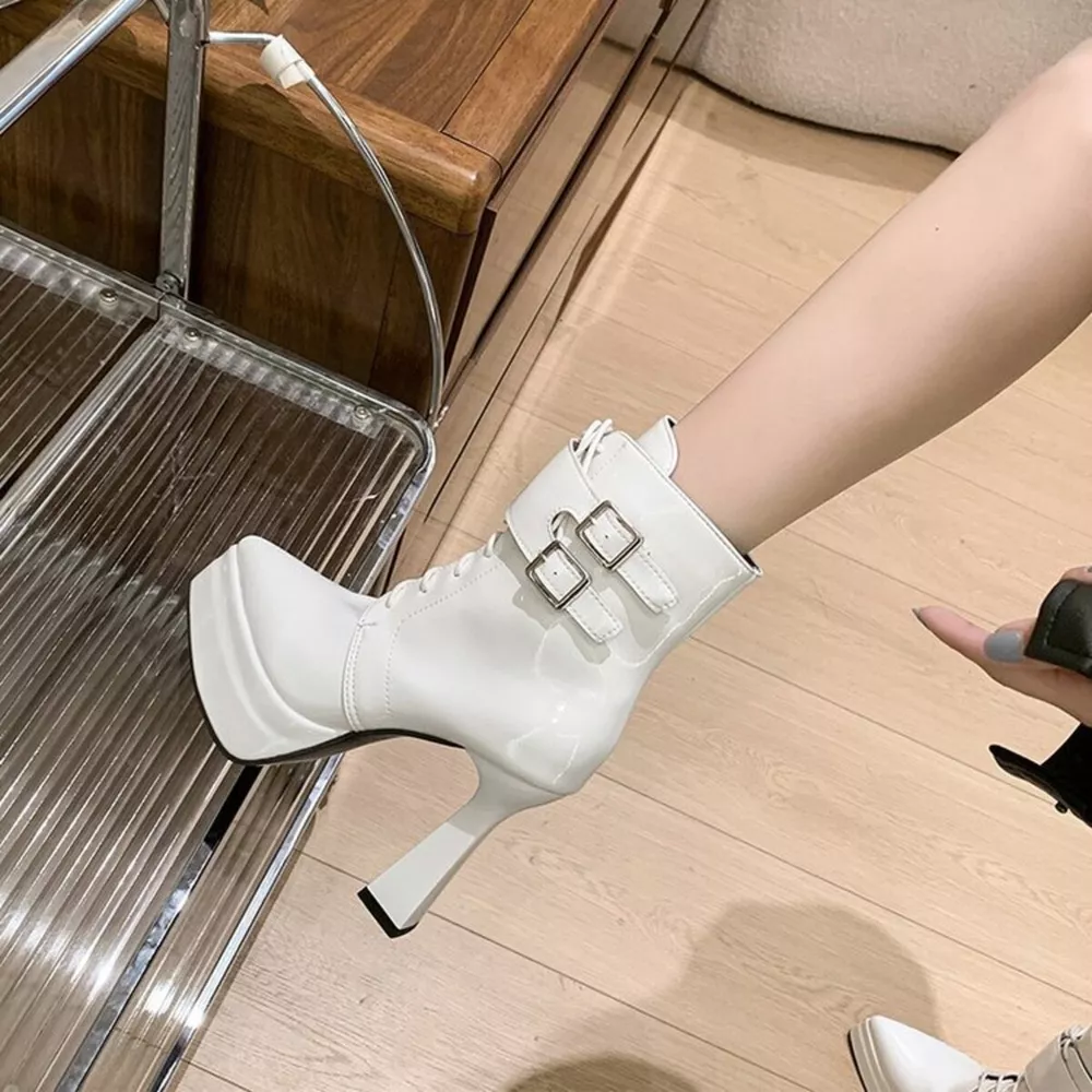 Lace Up Block Heels Boots, image 2