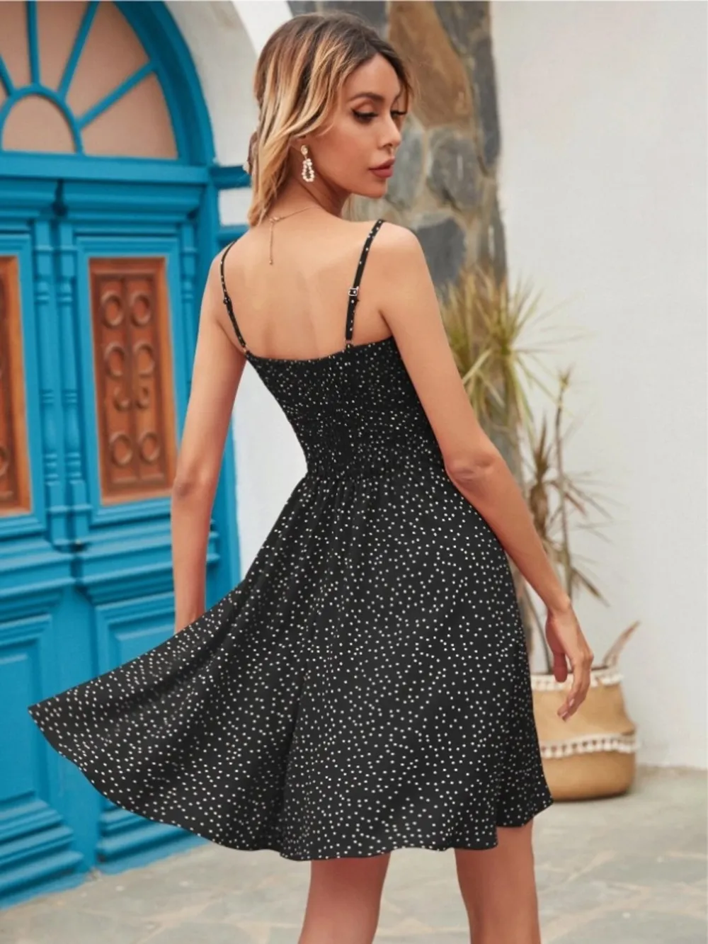 Full Size Smocked Square Neck Cami Dress Plus Size, image 7
