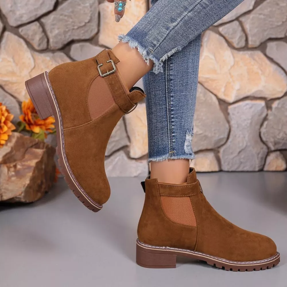 Round Toe Block Heels Boots, image 2
