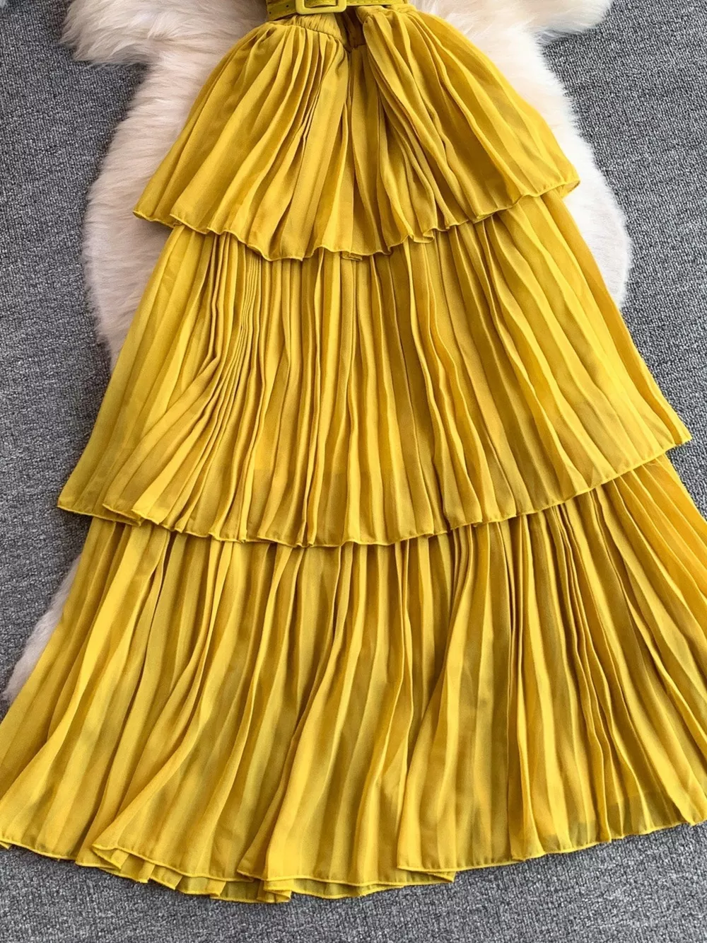 Pleated Layered Spaghetti Strap Midi Dress, image 18