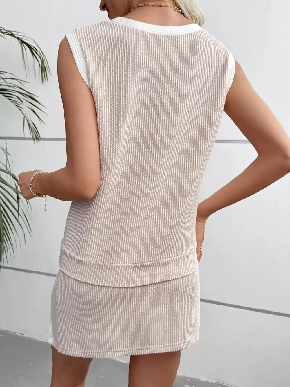 Ribbed Knit Sleeveless Top and Skort Set, image 17