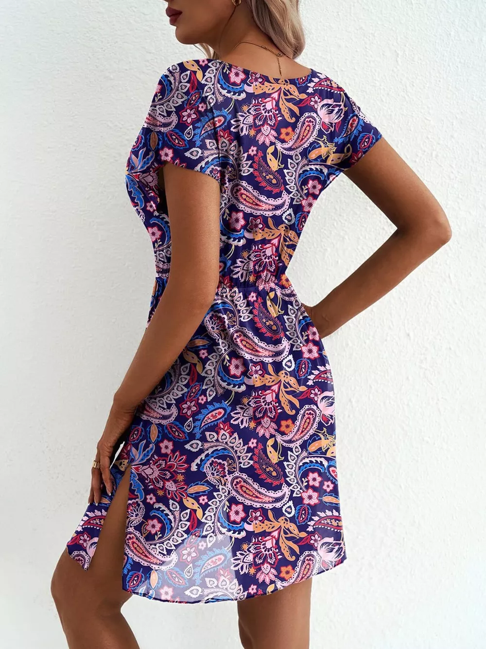 Printed Short Sleeve Mini Dress, image 20
