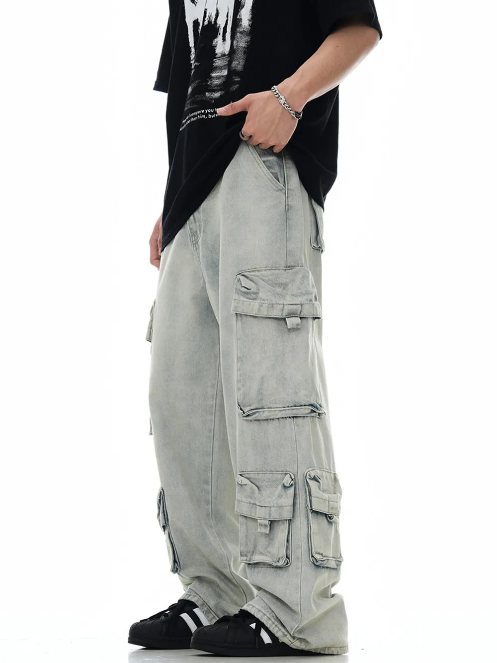 Men's Wash Multi-Pocket Cargo Pants, image 2