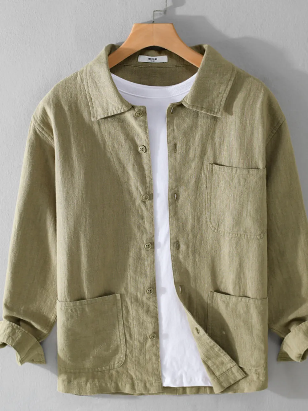 Men's Plus Size Button-Up Shirt with Chest Pocket, image 8
