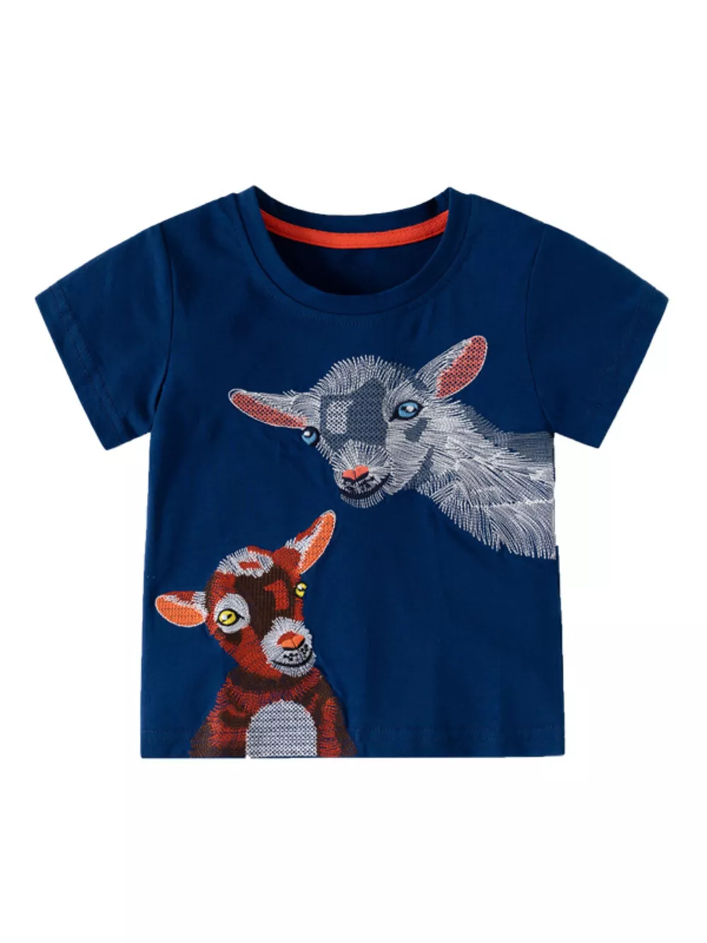 Children's Embroidered Goat Round Neck Tee, image 2