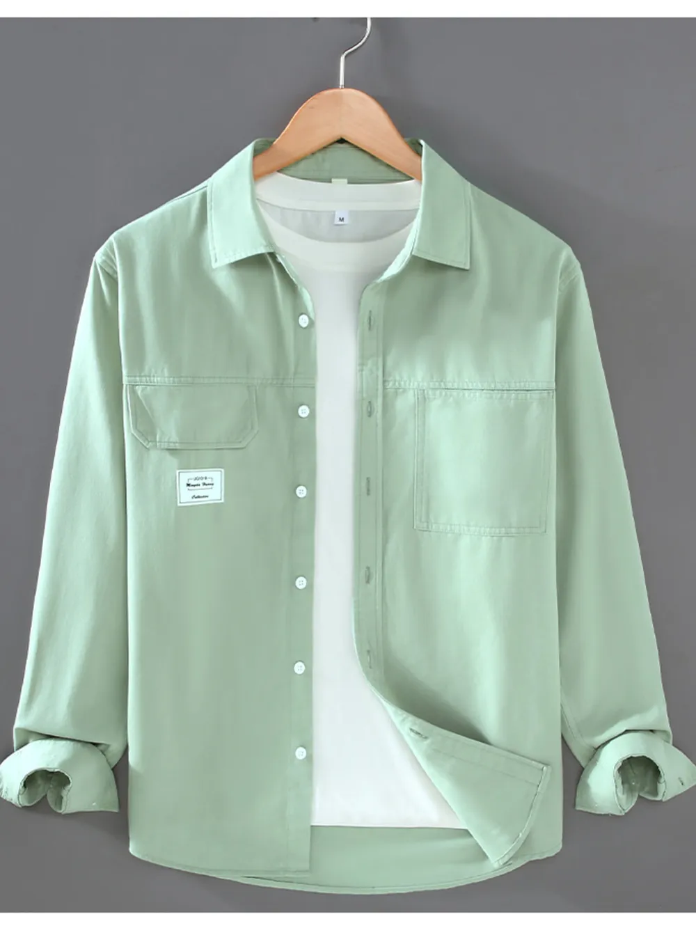 Men's Plus Size Button Up Long Sleeve Shirt, image 4