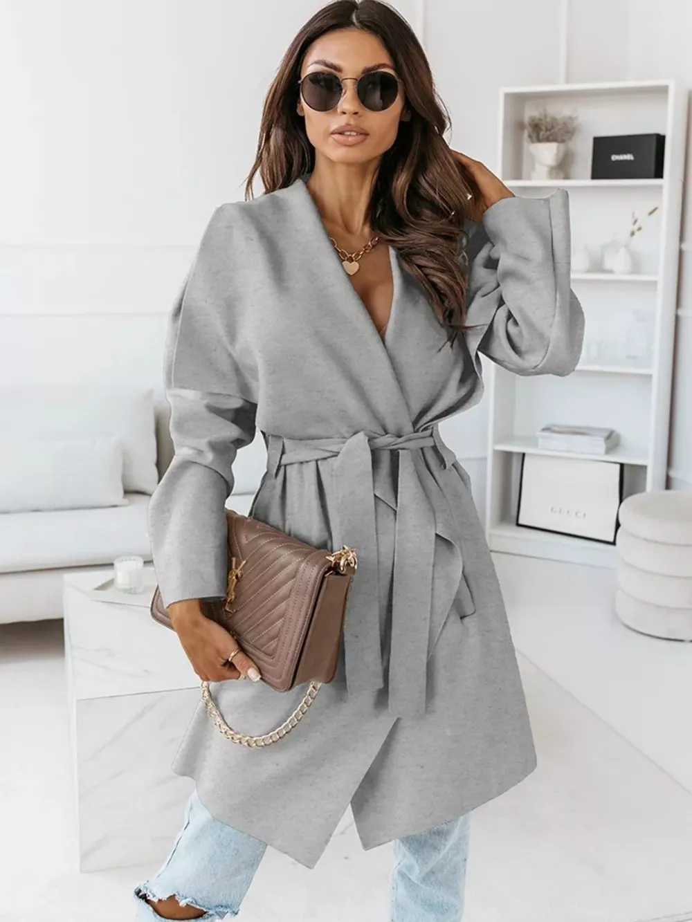 Tie Waist Long Sleeve Outerwear, image 10
