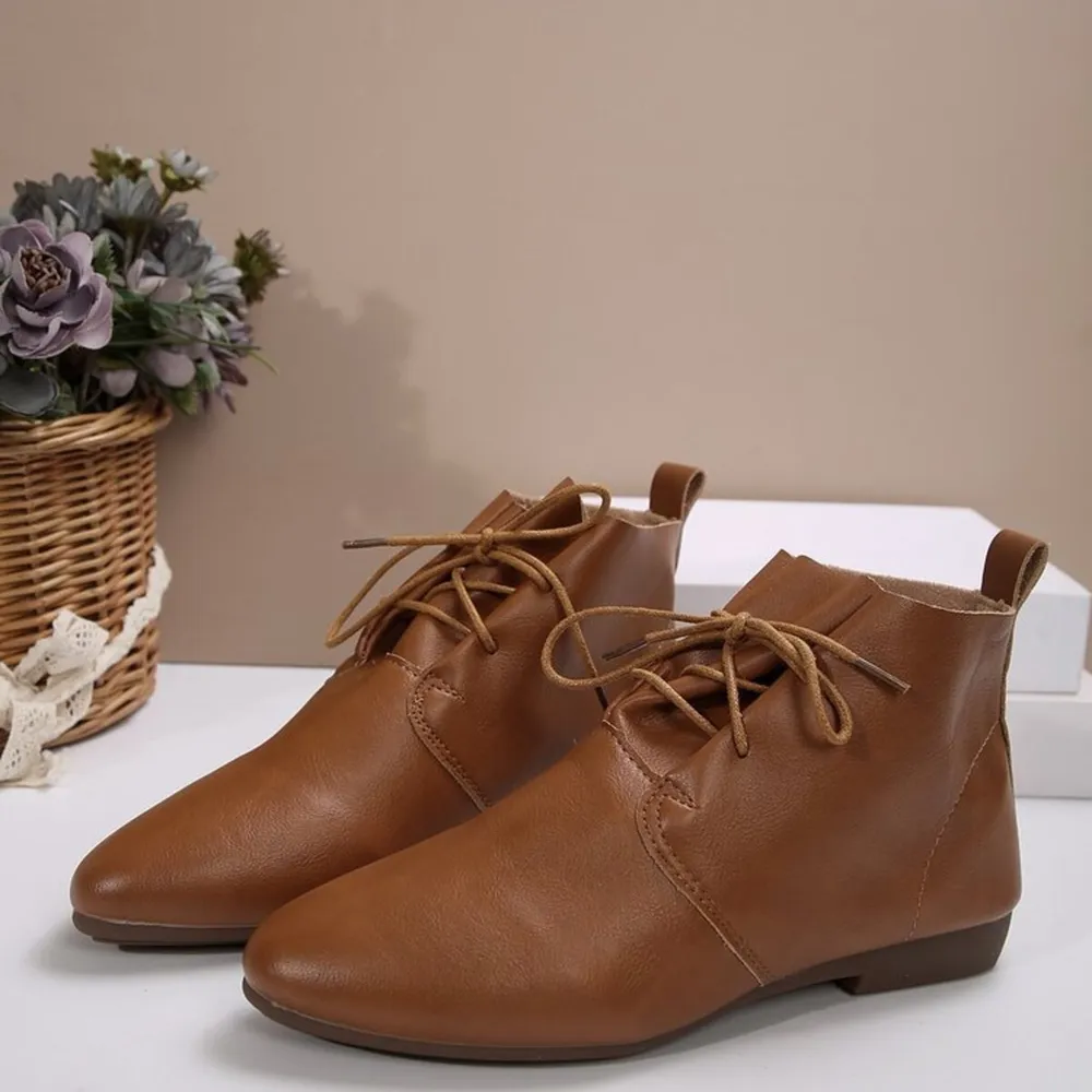 Point Toe Lace Up Boots, image 2
