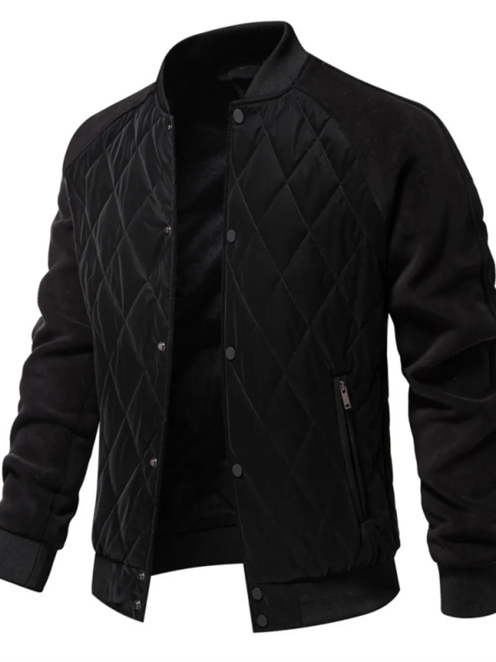 Men's Quilted Snap Down Long Sleeve Jacket, image 9