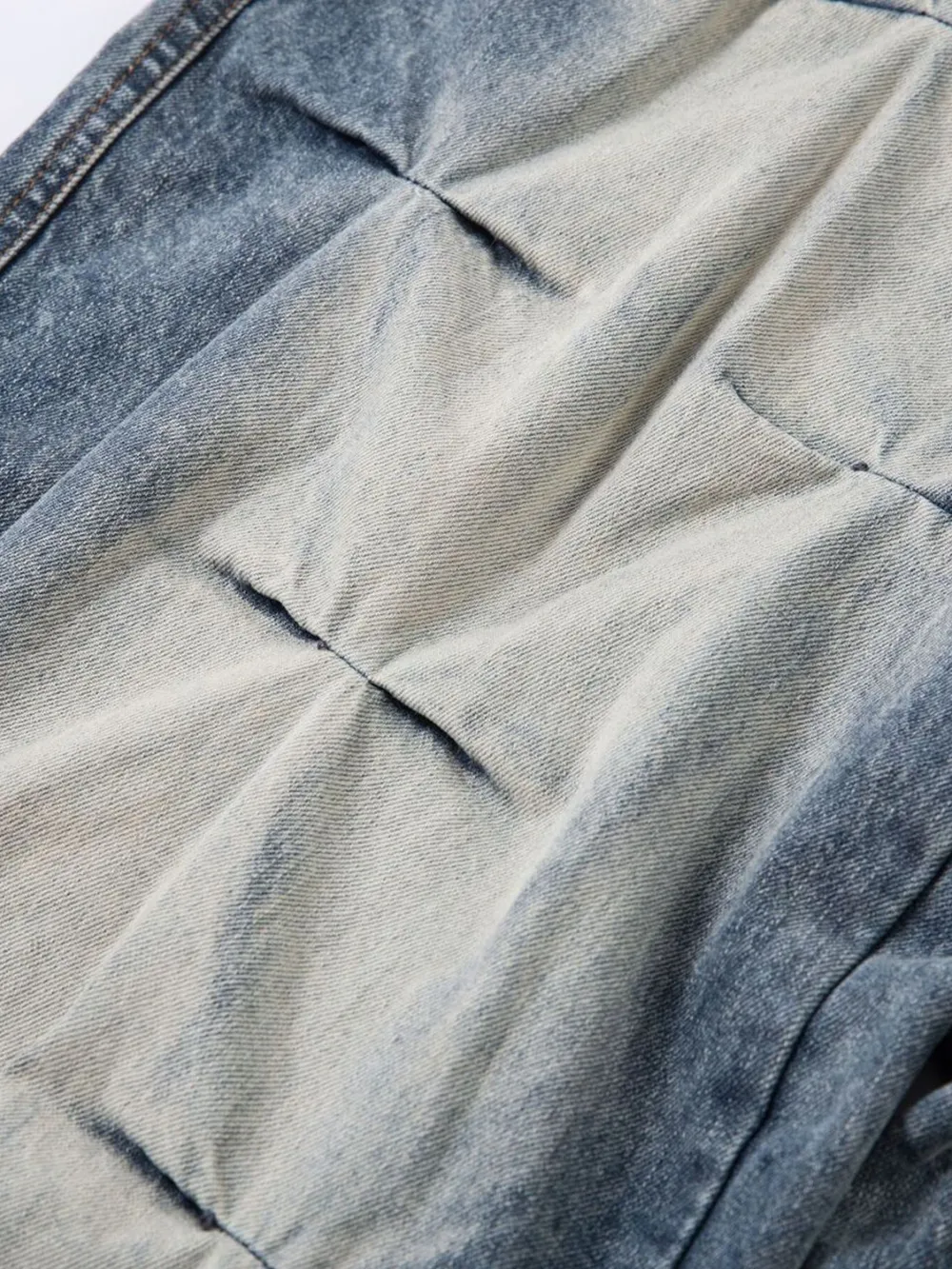 Men's Ruched Wide Leg Jeans, image 11