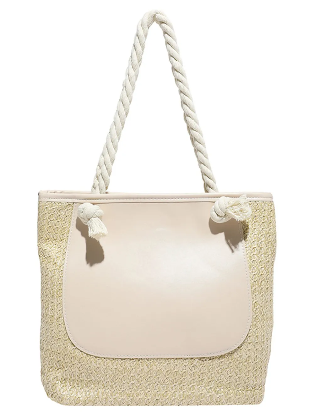 Rope Handle Straw Tote Bag, image 8
