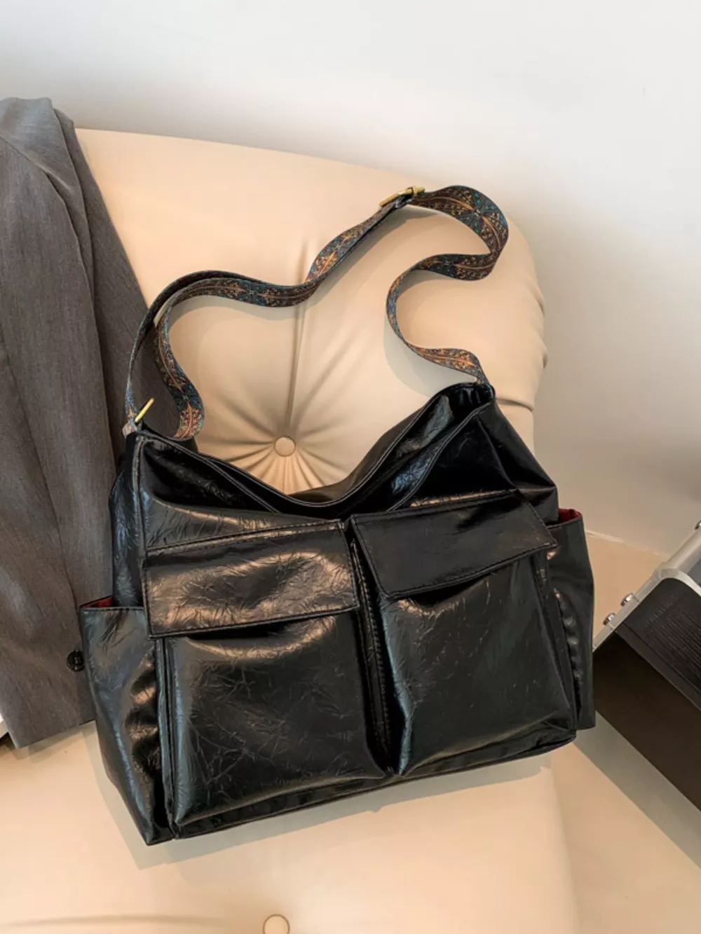 Adjustable Strap Multi Pocket Handbag, image 4