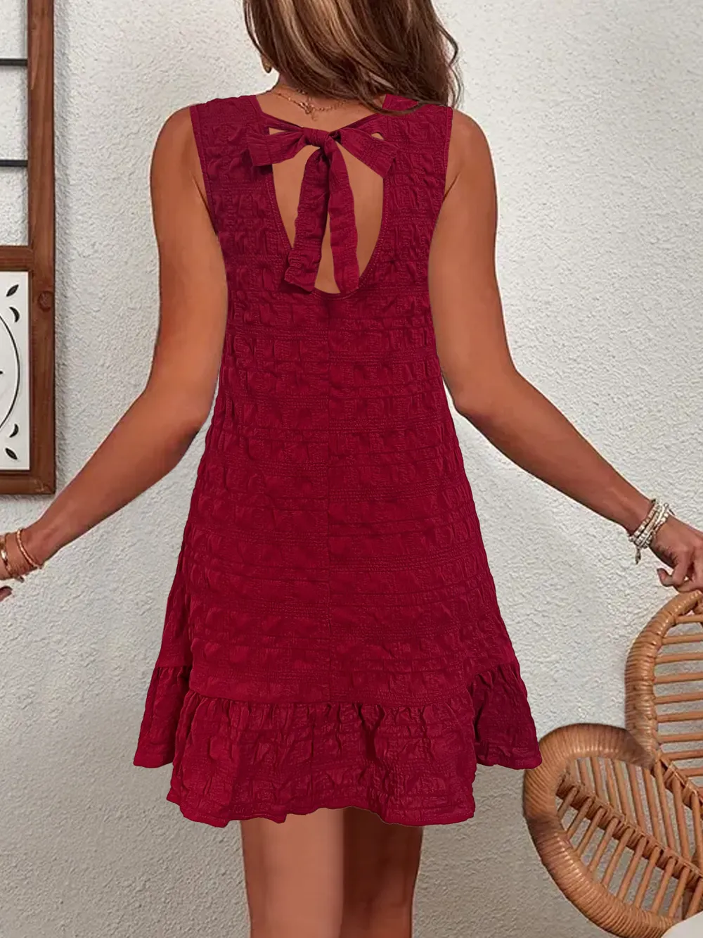 Ruffled Hem Sleeveless Mini Dress, image 2