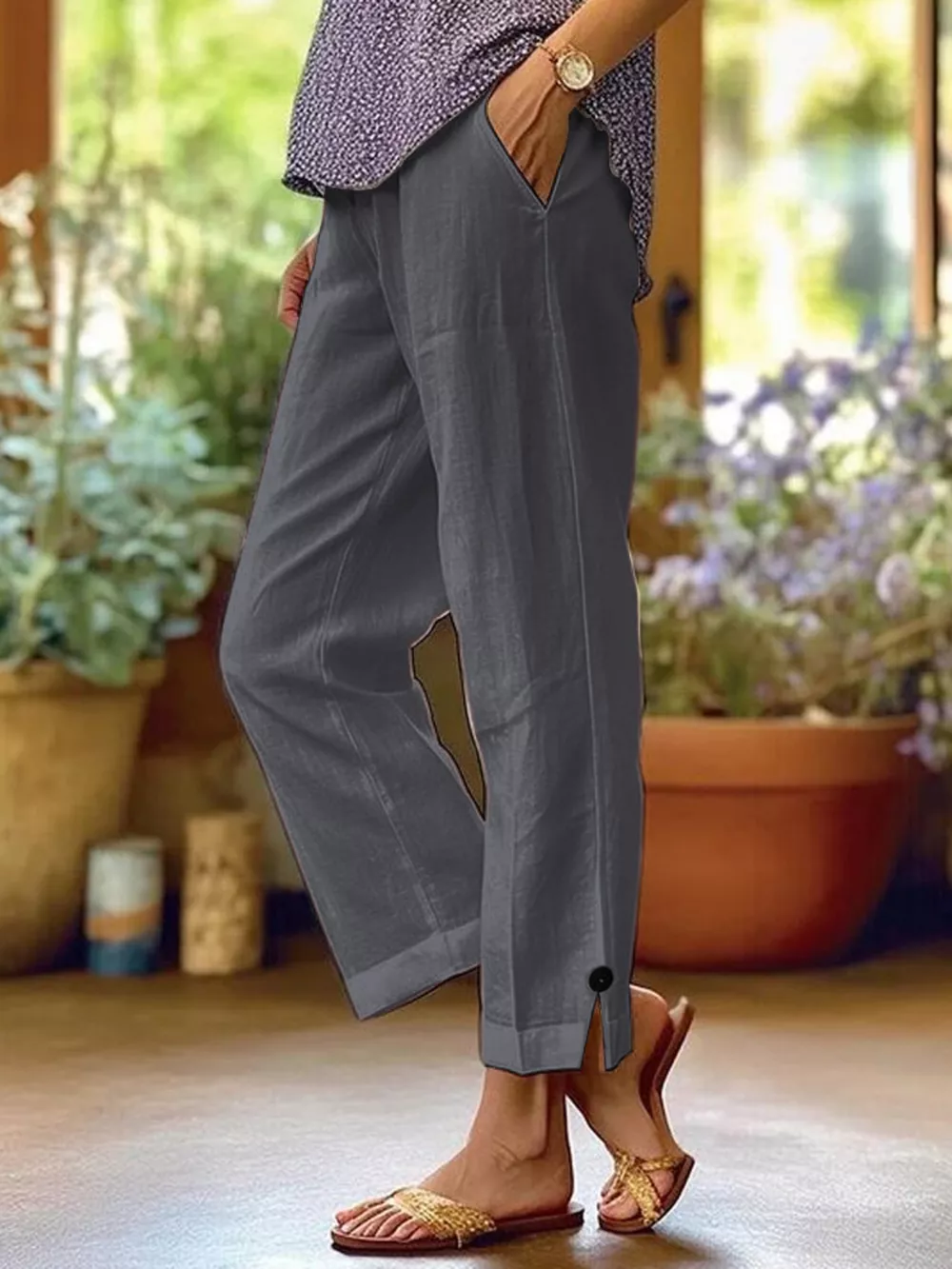 Full Size Casual Wide-Leg Pants Plus Size, image 7