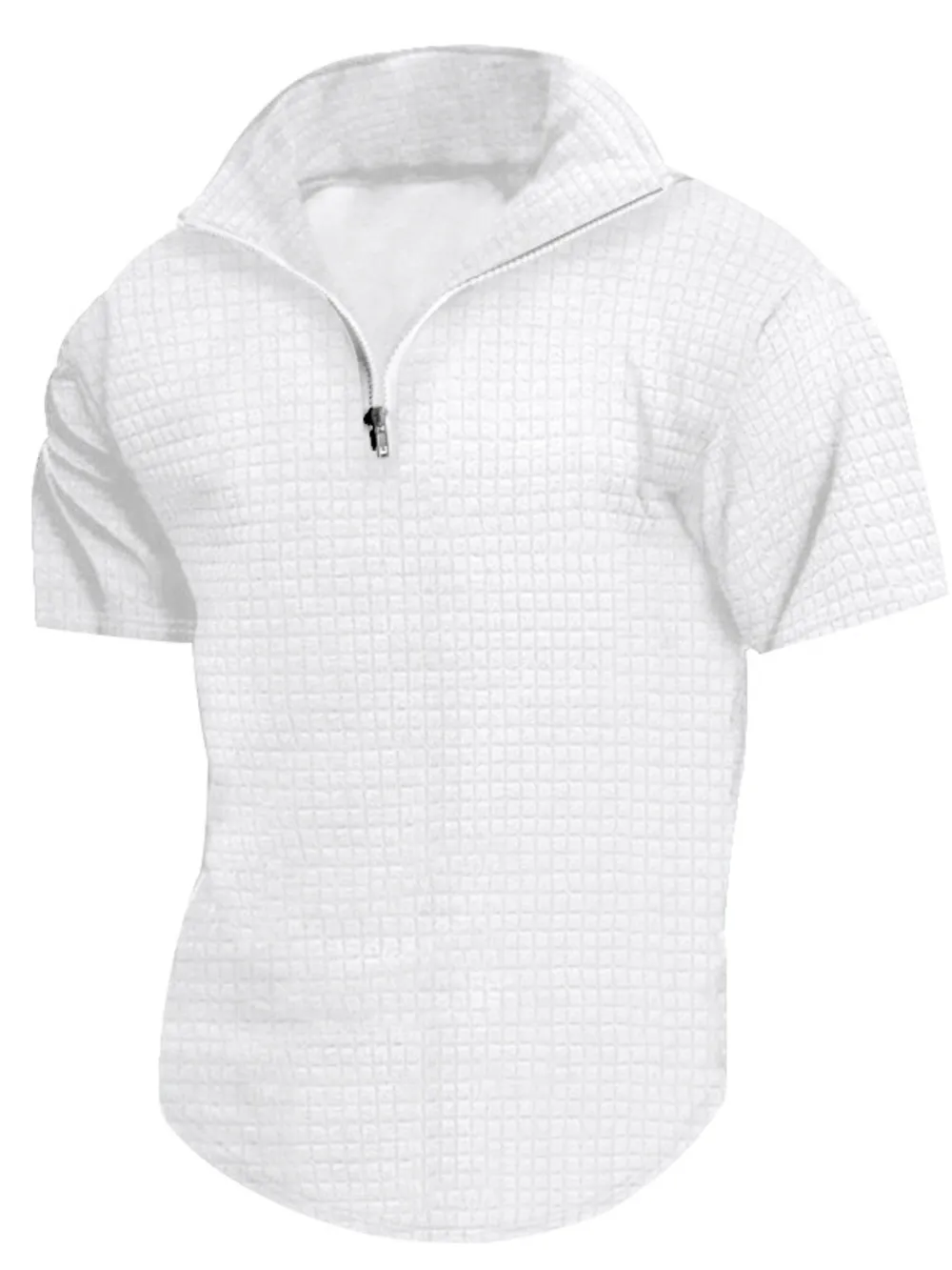 Men's Full Size Zip Collar Short Sleeve Polo Plus Size, image 5
