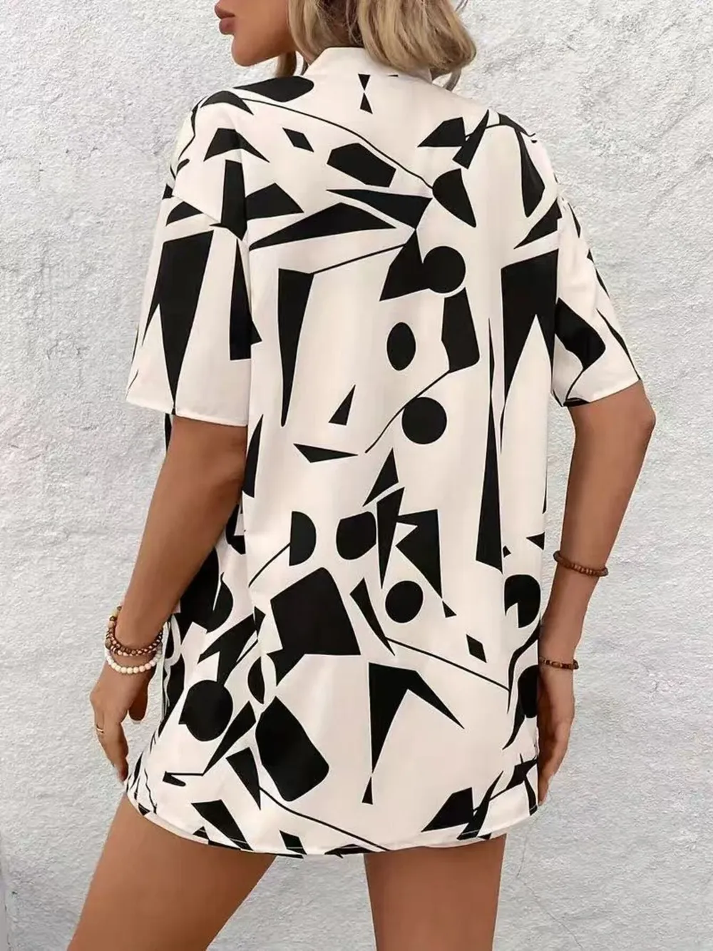 Printed Open Front Cardigan and Shorts Set, image 7