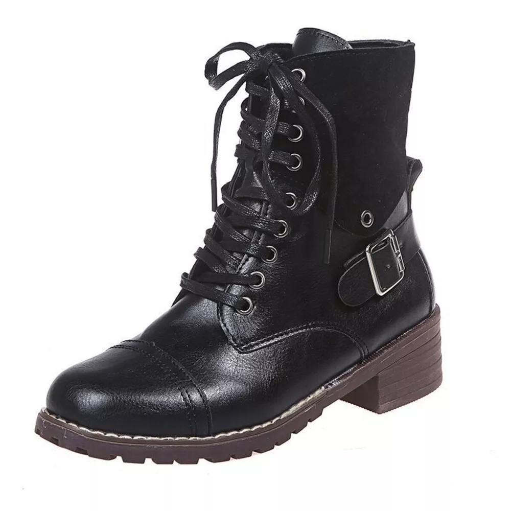 Lace-Up Block Heels Boots, image 3