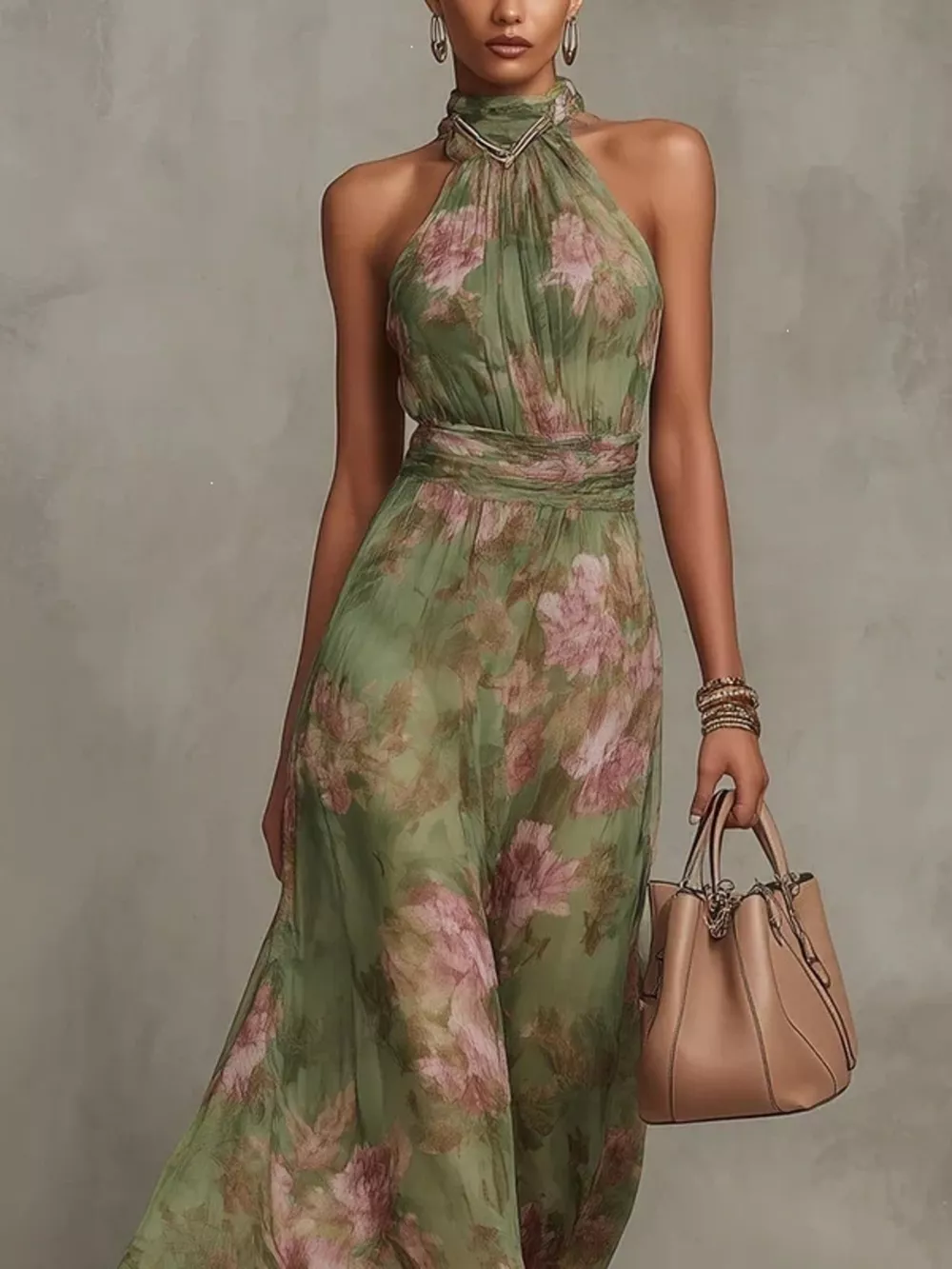 Full Size Floral Print Sleeveless Maxi Dress Plus Size, image 5