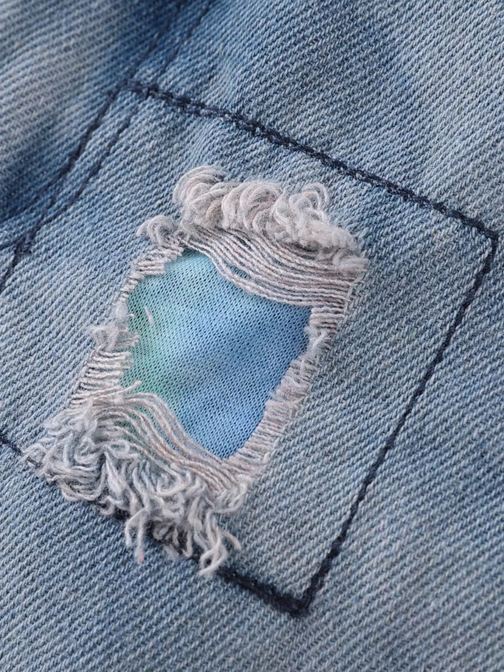 Children's Tie-Dye Ruffle Crop Top and Distressed Denim Shorts Set, image 8