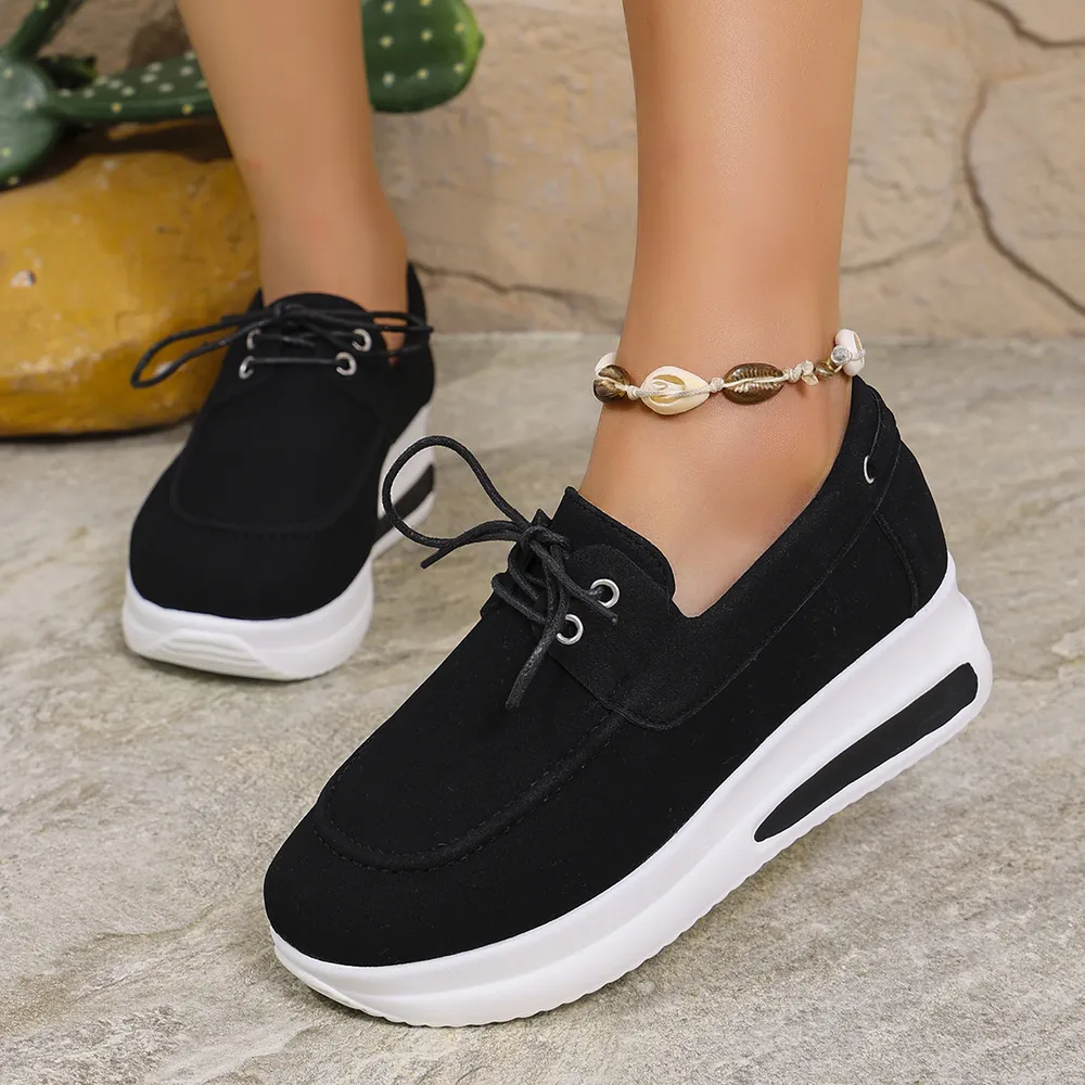 Round Toe Platform Sneakers, image 3