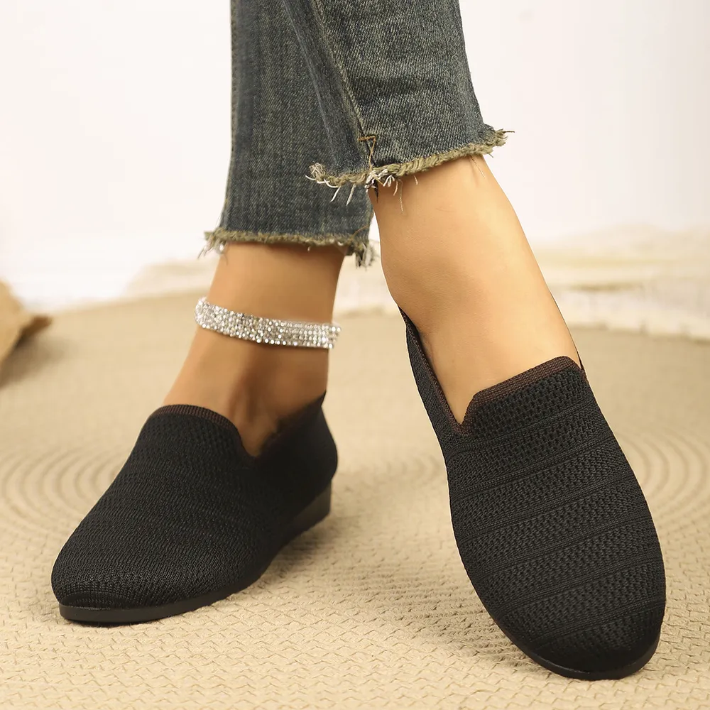 Breathable Knit Slip-On Loafers, image 2