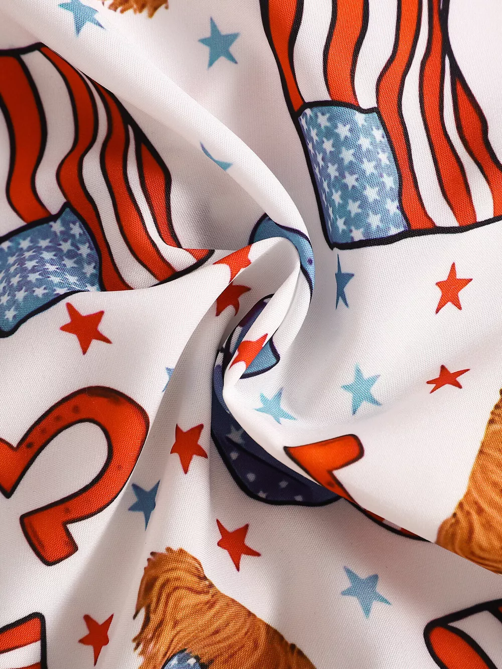 Children's American Flag Print Bow Tie Shirt & Shorts Set, image 11