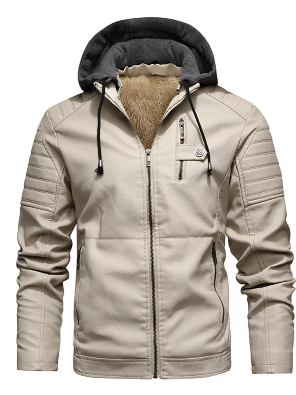 Men's Plus Size Hooded Zip Up Winter Jacket, image 2