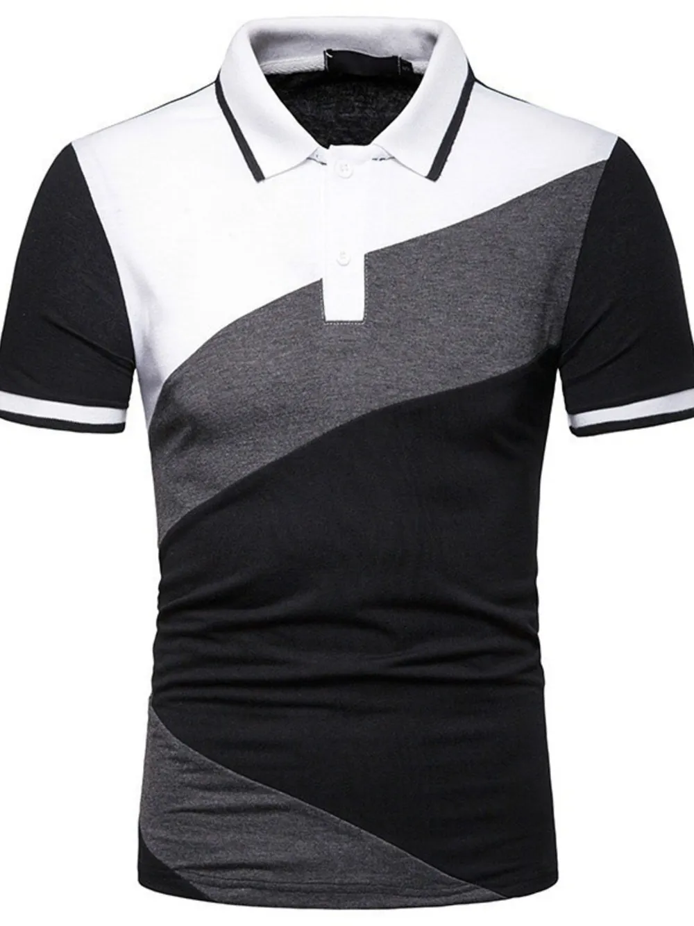 Men's Color Block Short Sleeve Polo