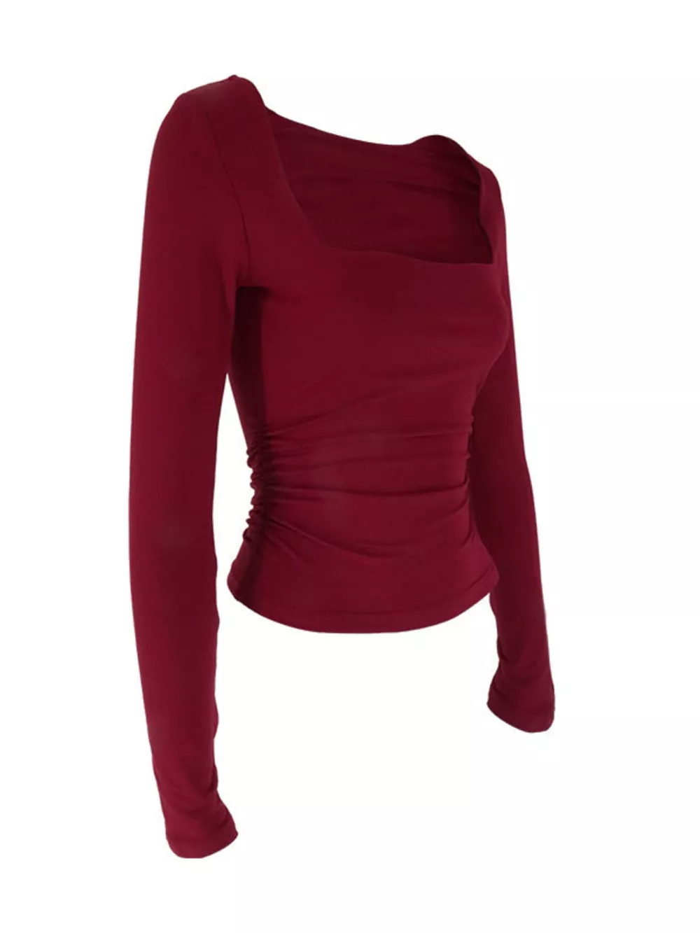 Square Neck Slim Fit Long Sleeve T-Shirt, image 2