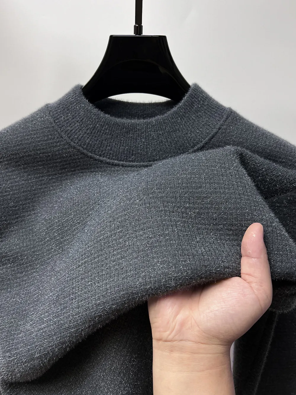 Men's Textured Long Sleeve Sweater, image 6