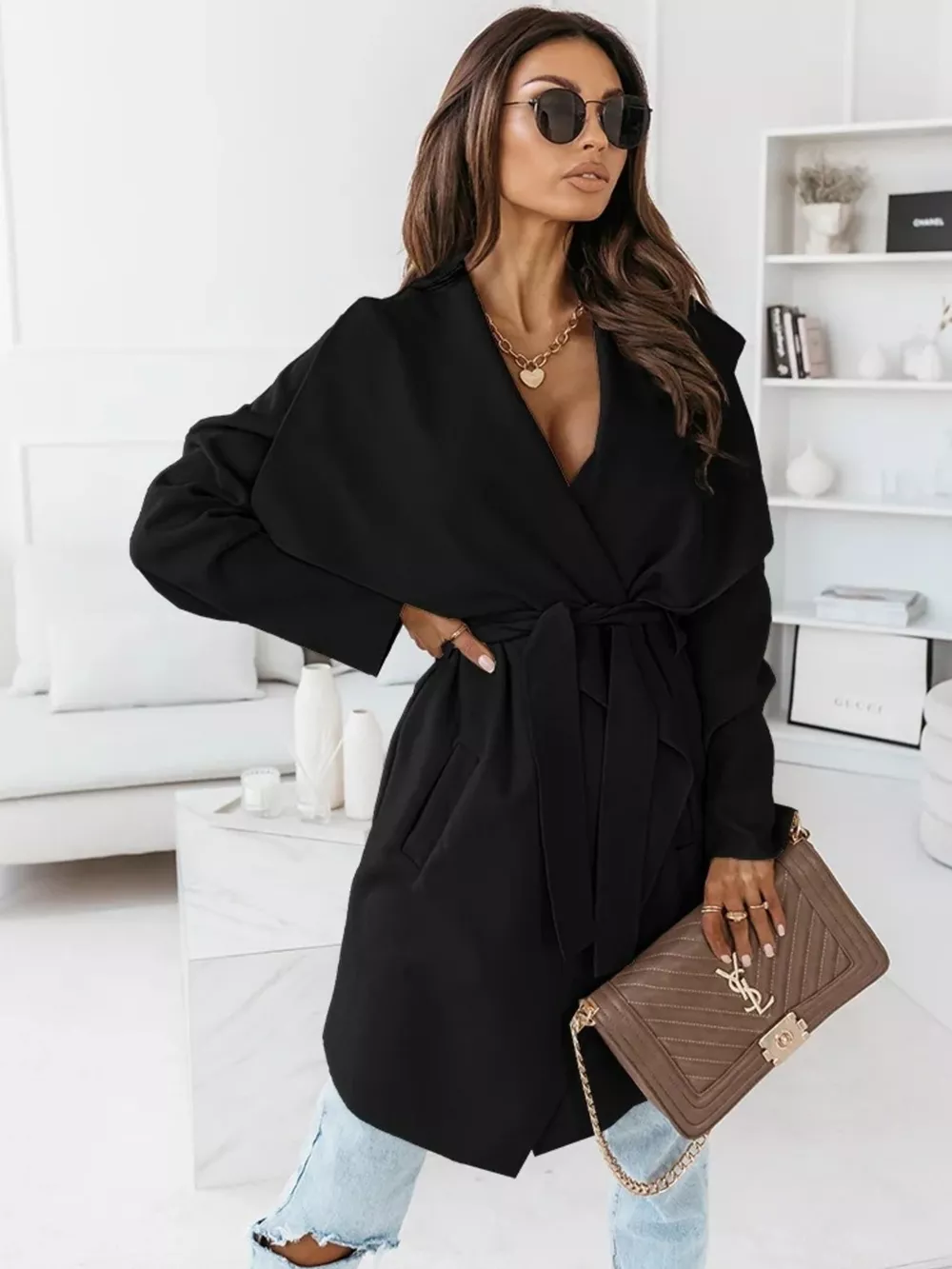 Tie Waist Long Sleeve Outerwear, image 14