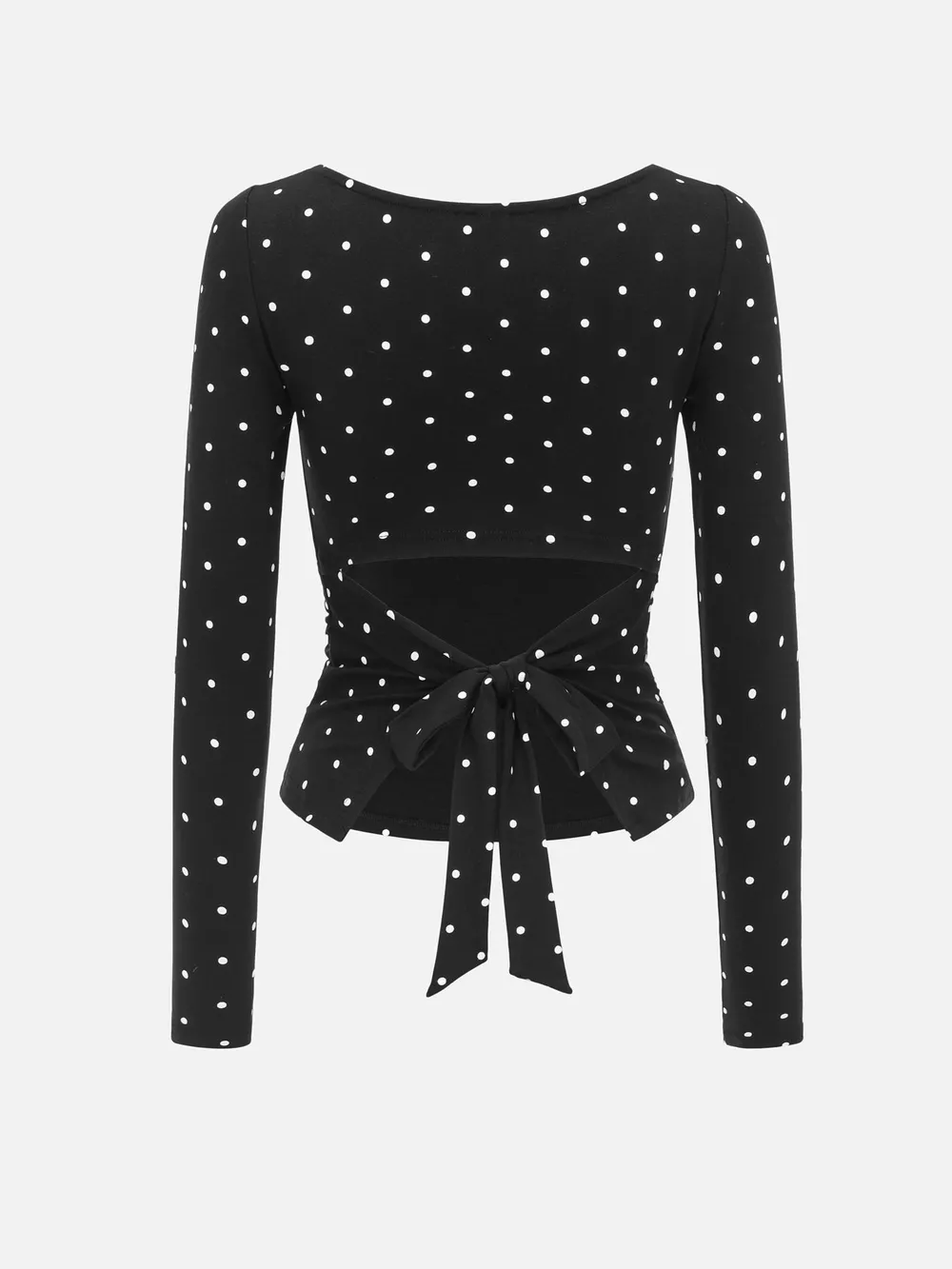 Long Sleeve Polka Dot Tie Back T-Shirt, image 15