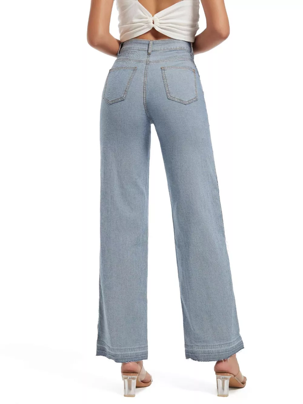 High-Waisted Two Tone Jeans, image 6
