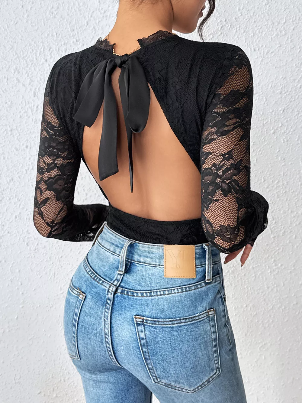 Lace Long Sleeve Bodysuit, image 2