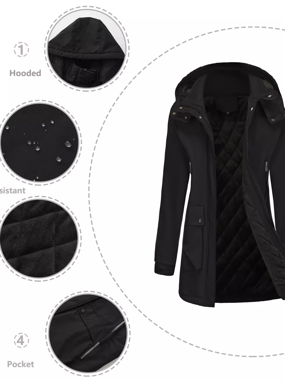 Full Size Zip Up Hooded Parka Outerwear Plus Size, image 17