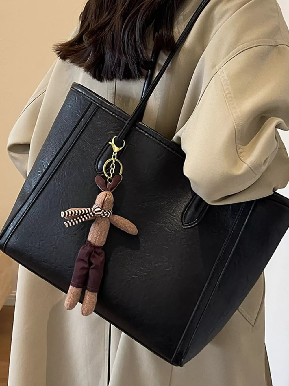 Leather Tote Shoulder Bag, image 4