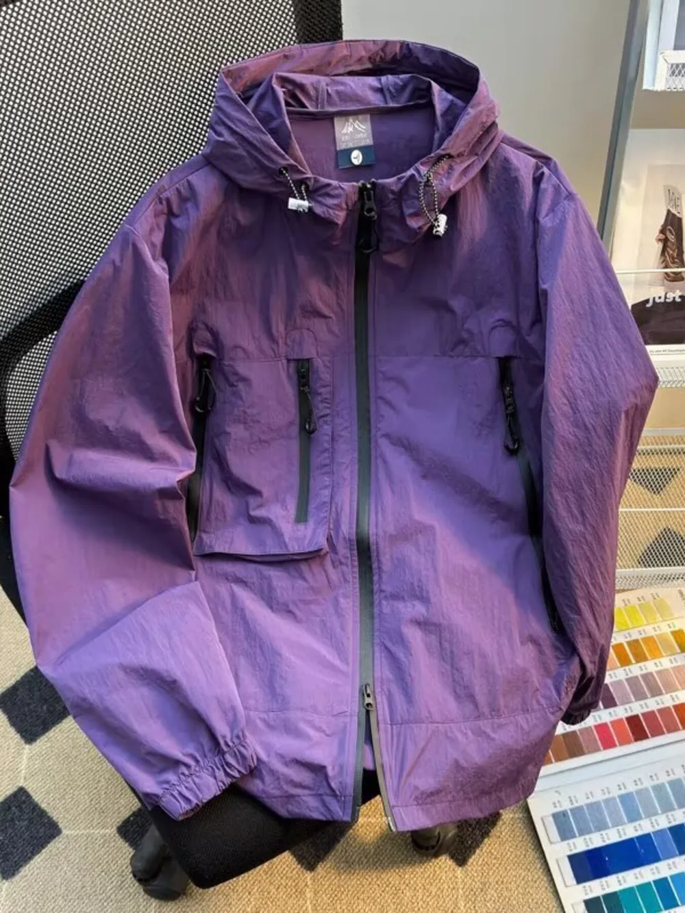 Men's Plus Size Lightweight Hooded Windbreaker Jacket, image 4