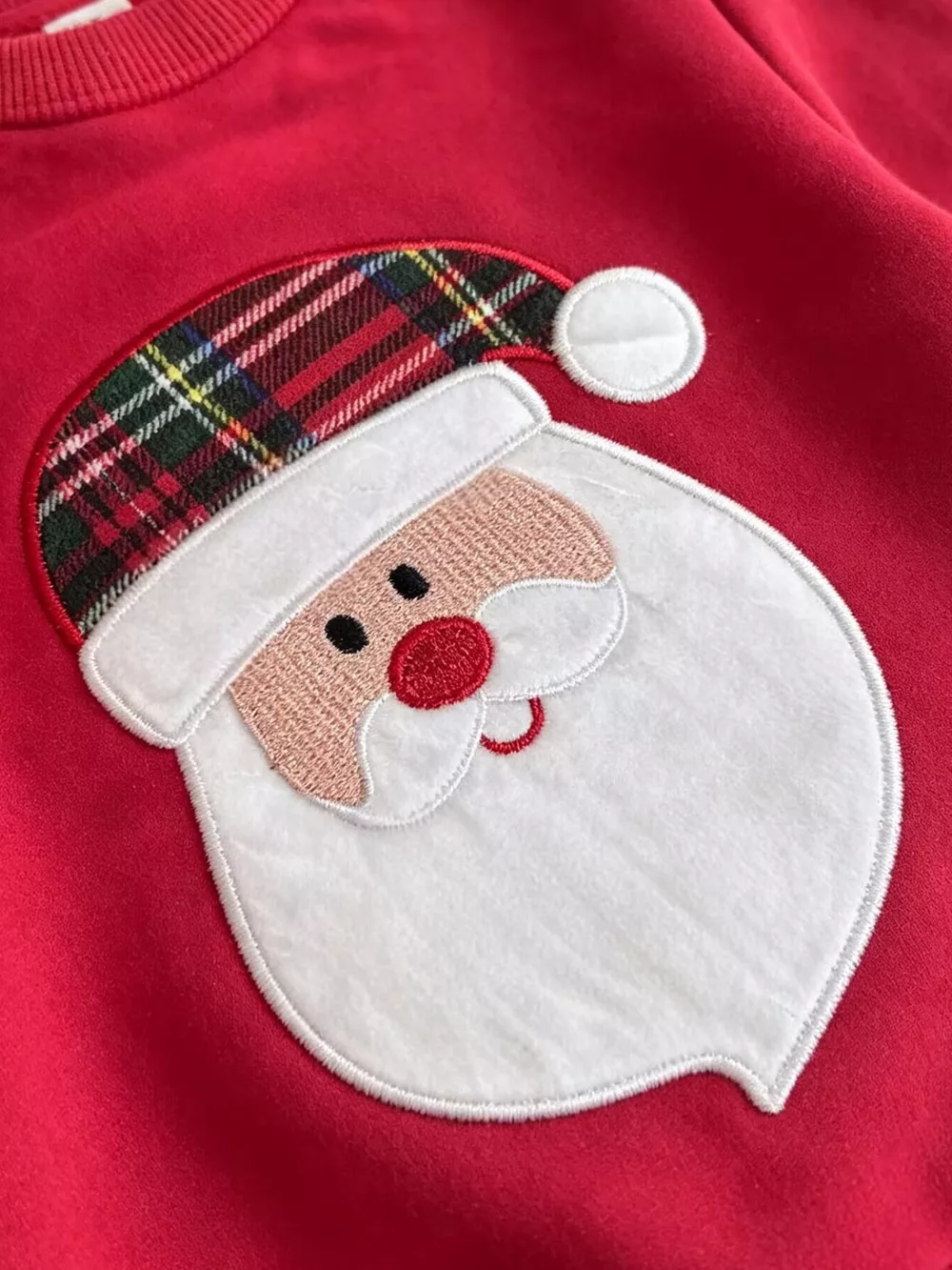Children's Christmas Santa Claus Graphic Sweatshirt and Plaid Pants Set, image 4