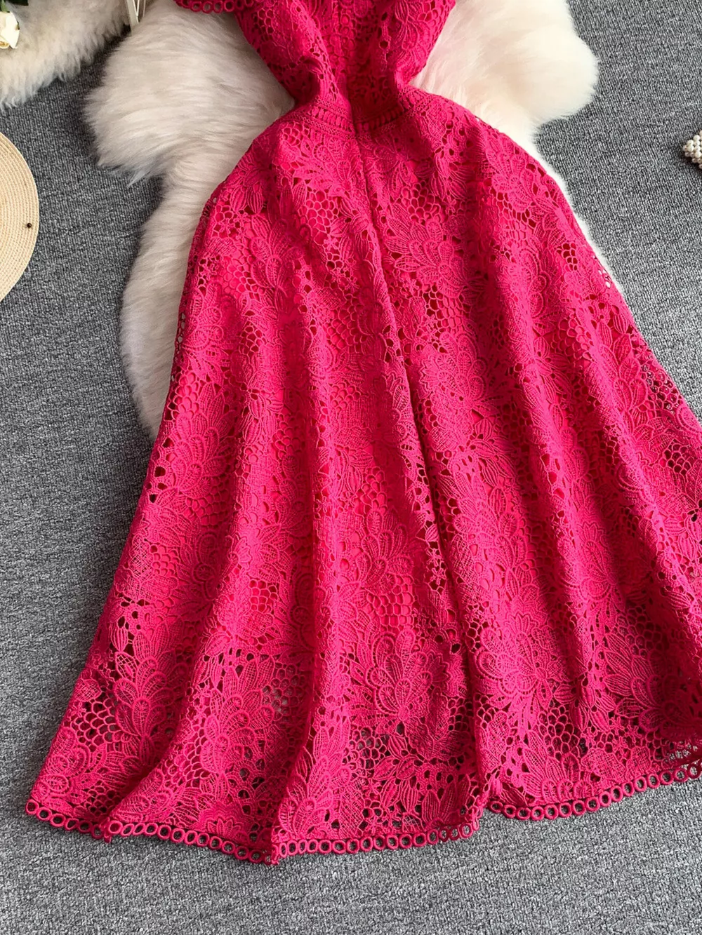 Lace Sleeveless A-Line Dress, image 7