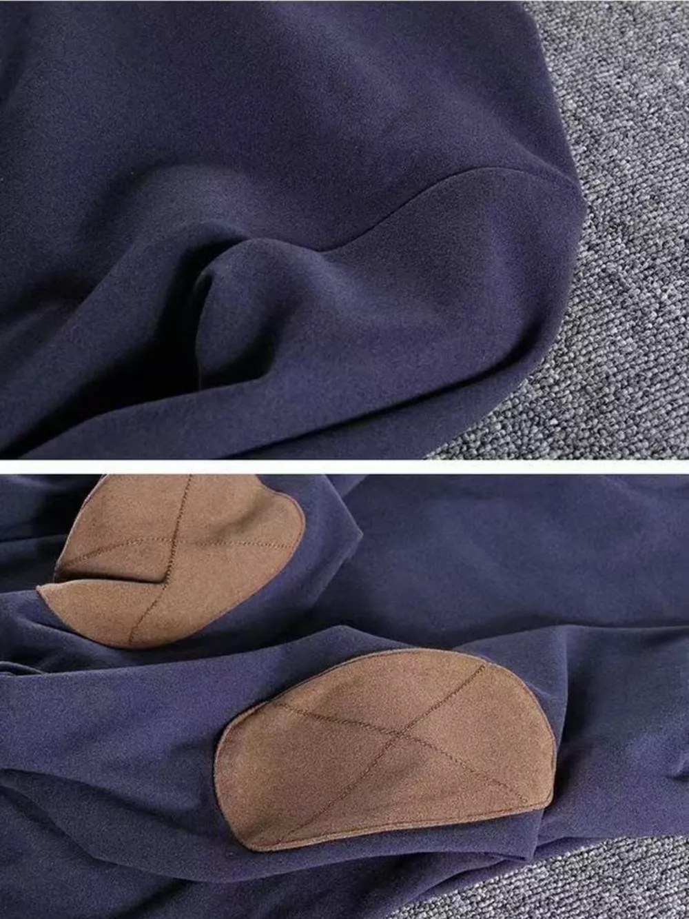 Men's Turtleneck Long Sleeve Top with Patches, image 6