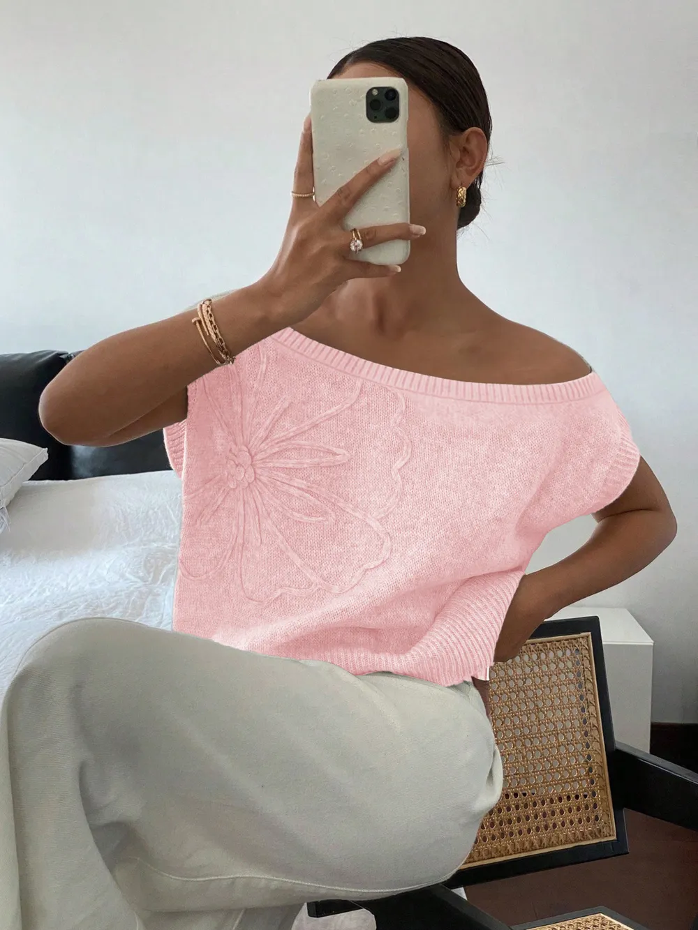 Ribbed Hem Boat Neck Sweater, image 8